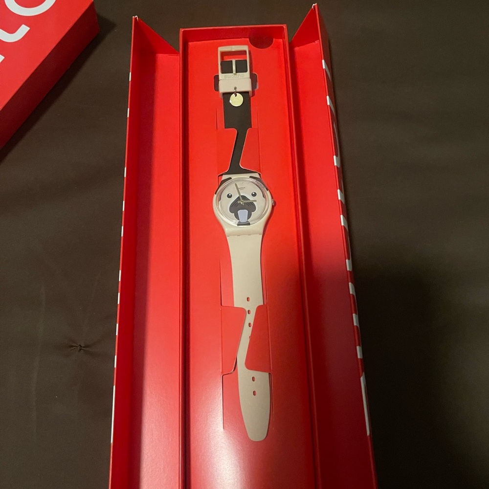 Swatch Beige and Black Watch